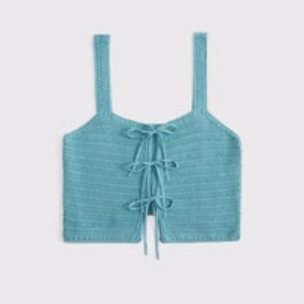 Abercrombie Crochet-Style Tie-Front Tank Top XS